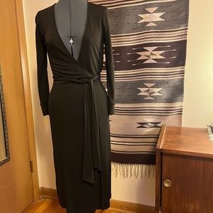 Diane von Furstenberg Brown Julian Wrap Dress size 4 chocolate brown designer
